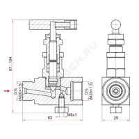 Клапан игольчатый нерж SS-V4 Ру40 ВР М20х1,5 с маховиком без фланца Росма 00000034408