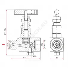 Клапан игольчатый нерж SS-V4 Ру40 ВР М20х1,5 с маховиком без фланца Росма 00000034408
