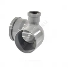 Отвод PP-H с выходом правый серый Дн 110х50х87гр б/нап в/к VALFEX 23122150