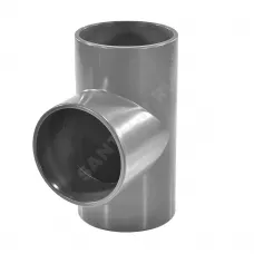 Тройник ПВХ Дн 110х90гр Ру16 серый напорный под клеевое соединение Aquaviva TEE1100