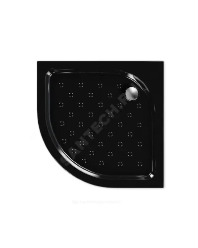 Поддон душевой акриловый полукруглый Classic BLACK N 800х800х160 с противоскользящим покрытием черный МетаКам АПS_013573