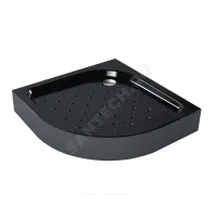 Поддон душевой акриловый полукруглый Classic BLACK N 800х800х160 с противоскользящим покрытием черный МетаКам АПS_013573