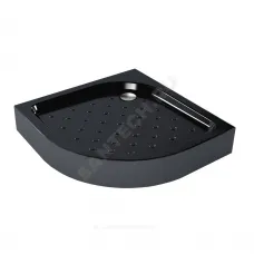 Поддон душевой акриловый полукруглый Classic BLACK N 800х800х160 с противоскользящим покрытием черный МетаКам АПS_013573