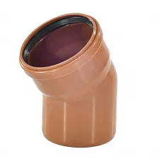 Отвод НПВХ коричневый Дн 110х30гр б/нап в/к Агригазполимер