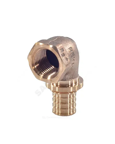 Угольник для PE-X труб аксиальный бронза Дн 20х3/4 ВР RAUTITAN RX+ Rehau 14563561001 (13660971001)