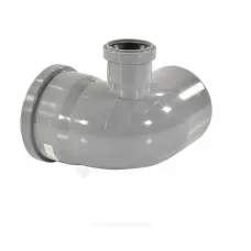 Отвод PP-H с выходом левый серый Дн 110х50х87гр б/нап в/к VALFEX 23121150