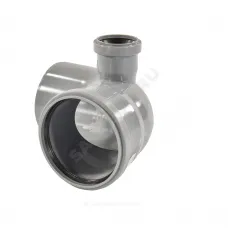 Отвод PP-H с выходом левый серый Дн 110х50х87гр б/нап в/к VALFEX 23121150