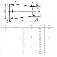 Переход сталь концентрический Дн 45х2,5-32х2,0 (Ду 40х25) бесшовный ГОСТ 17378-2001