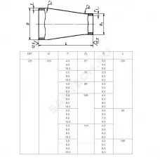 Переход сталь концентрический Дн 76х3,5-38х2,5 (Ду 65х32) бесшовный ГОСТ 17378-2001