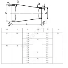 Переход сталь концентрический Дн 76х3,5-38х2,5 (Ду 65х32) бесшовный ГОСТ 17378-2001