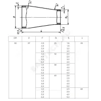 Переход сталь концентрический Дн 45х2,5-32х2,0 (Ду 40х25) бесшовный ГОСТ 17378-2001