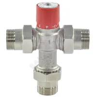 Клапан смесительный термостатический седельный латунь R156-1 Ду 20 Ру16 3/4" НР Kvs=1.8м3/ч Tн=38-60C Tmax=100С с обратными клапанами Giacomini R156X024