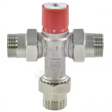 Клапан смесительный термостатический седельный латунь R156-1 Ду 20 Ру16 3/4" НР Kvs=1.8м3/ч Tн=38-60C Tmax=100С с обратными клапанами Giacomini R156X024