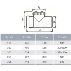 Ревизия НПВХ коричневая Дн 110 б/нап L=0,24м в/к Агригазполимер