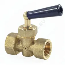 Кран для манометра 3-ходовой латунь 158 Ду 15 Ру16 ВР G1/2" с рукояткой без фланца Icma 90158AD05