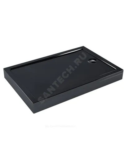 Поддон душевой акриловый прямоугольный Universal PRO BLACK N 1200х800х130 черный МетаКам АПS_014443
