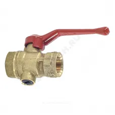 Кран для манометра 3-ходовой латунь 11Б27п11 Ду 15 Ру16 ВР G1/2"-М20х1,5 с рукояткой без фланца флажок/рычаг Цветлит ZW10023