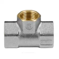 Тройник латунь никель переходной Ду 25х15х25 (1"х1/2"х1") ВР/ВР 9008 ГОСТ 32585-2013 Aquasfera 9008-02