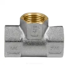 Тройник латунь никель переходной Ду 25х15х25 (1"х1/2"х1") ВР/ВР 9008 ГОСТ 32585-2013 Aquasfera 9008-02