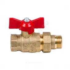 Кран шаровой латунь Эксперт Ду 25 Ру40 ВР/"американка" полнопроходной бабочка Dist 143Б