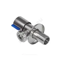 Кран нерж бытовой угловой G1/2"х3/4" Ру10 НР переходной флажок керамическая кран-букса с отражателем RM-L ATS-1234