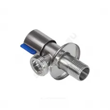 Кран нерж бытовой угловой G1/2"х3/4" Ру10 НР переходной флажок керамическая кран-букса с отражателем RM-L ATS-1234