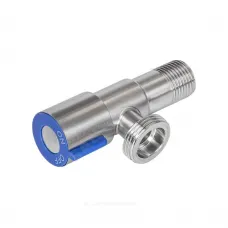 Кран нерж бытовой угловой G1/2"х3/4" Ру10 НР переходной флажок керамическая кран-букса с отражателем RM-L ATS-1234