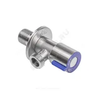 Кран нерж бытовой угловой G1/2" Ру10 НР флажок керамическая кран-букса с отражателем RM-L ATS-1212