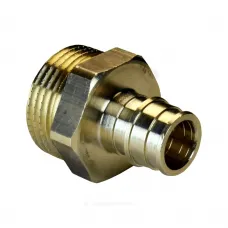 Муфта для PE-X труб радиальная латунь Дн 16х1/2" НР РОС