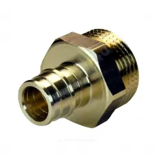 Муфта для PE-X труб радиальная латунь Дн 16х1/2" НР РОС