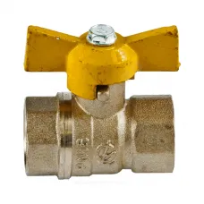 Кран шаровой латунь газ Стандарт 230 аналог 11б27п Ду 15 Ру40 ВР бабочка ГАЛЛОП 115012