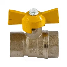 Кран шаровой латунь газ Стандарт 230 аналог 11б27п Ду 15 Ру40 ВР бабочка ГАЛЛОП 115012