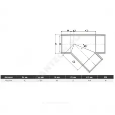 Тройник ПВХ Дн 110х45гр Ру16 серый напорный под клеевое соединение Aquaviva YEE1100