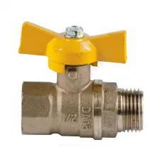 Кран шаровой латунь газ Стандарт 231 аналог 11б27п Ду 15 Ру40 ВР/НР бабочка ГАЛЛОП 115014