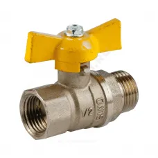 Кран шаровой латунь газ Стандарт 231 аналог 11б27п Ду 15 Ру40 ВР/НР бабочка ГАЛЛОП 115014