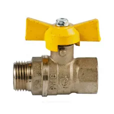 Кран шаровой латунь газ Стандарт 231 аналог 11б27п Ду 15 Ру40 ВР/НР бабочка ГАЛЛОП 115014