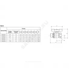 Кран шаровой латунь хром R854 Ду 15 Ру35 ВР/НР полнопроходной бабочка красная Giacomini R854X023
