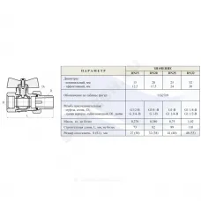 Кран шаровой латунь 11б27п9 Ду 15 Ру16 ВР/"американка" полнопроходной бабочка красная Цветлит ZW10070