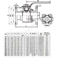 Кран шаровой нерж SS316 двухсоставной Ду 15 Ру40 фл под электропривод с рукояткой ISO F03/F04 полнопроходной Benarmo