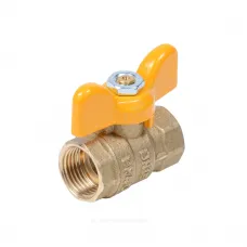 Кран шаровой латунь газ Стандарт Ду 15 Ру40 ВР полнопроходной бабочка Dist 411Б