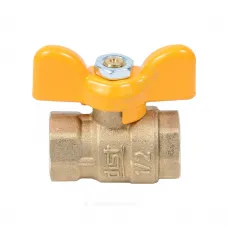Кран шаровой латунь газ Стандарт Ду 15 Ру40 ВР полнопроходной бабочка Dist 411Б