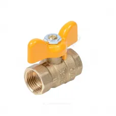Кран шаровой латунь газ Стандарт Ду 15 Ру40 ВР полнопроходной бабочка Dist 411Б