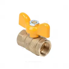 Кран шаровой латунь газ Стандарт Ду 15 Ру40 ВР полнопроходной бабочка Dist 411Б