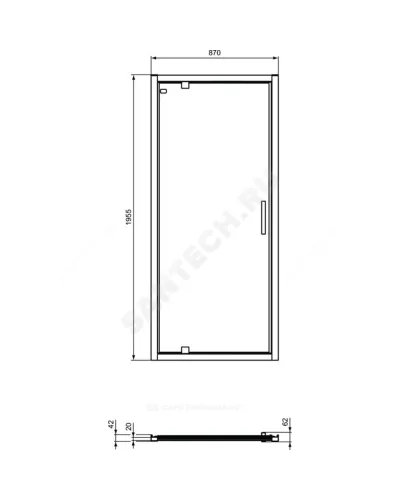 Дверь душевая CONNECT 2 PV Pivot 900 мм Ideal Standard K9270V3