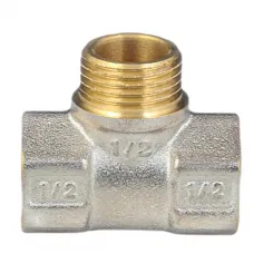 Тройник латунь никель Ду 15 (1/2") ВР/НР/ВР 9009 ГОСТ 32585-2013 Aquasfera 9009-01