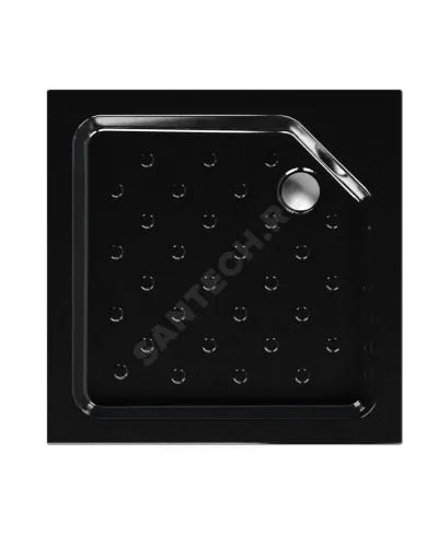 Поддон душевой акриловый квадрат Universal BLACK N 800х800х160 с противоскользящим покрытием черный МетаКам АПS_013575