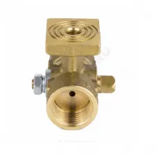 Кран для манометра 3-ходовой латунь 1061 (11б38бк/11б18бк) Ду 15 Ру16 ВР G1/2"-М20х1,5 без рукоятки с фланцем Aquasfera 1061-01