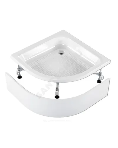 Поддон душевой акриловый полукруглый Classic S 800х800х300 с противоскользящим покрытием белый МетаКам АПS_011740