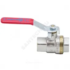 Кран шаровой латунь никель 1001 Euro Ду 20 Ру30 ВР полнопроходной рычаг красный Aquasfera 1001-02 .