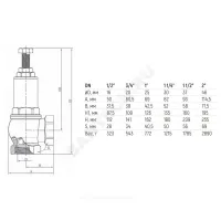 Клапан предохранительный угловой латунь Ду 15х15 Ру16 ВР G1/2"хG1/2" Рн=1...16бар 180С Benarmo